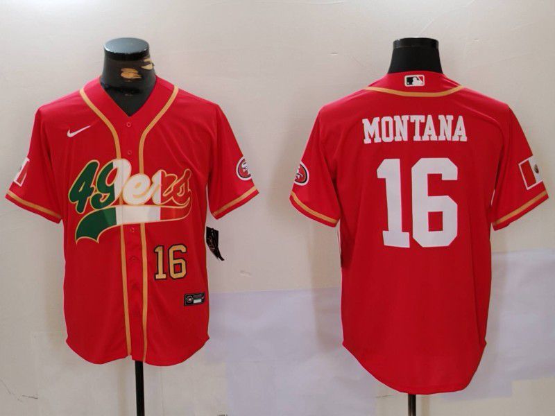 Men San Francisco 49ers #16 Montana Red Second generation Mexican Joint Name 2024 Nike Limited NFL Jersey style 2